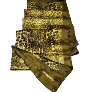 NEW Animal Print Olive Green and Black Long Rectangular Scarf